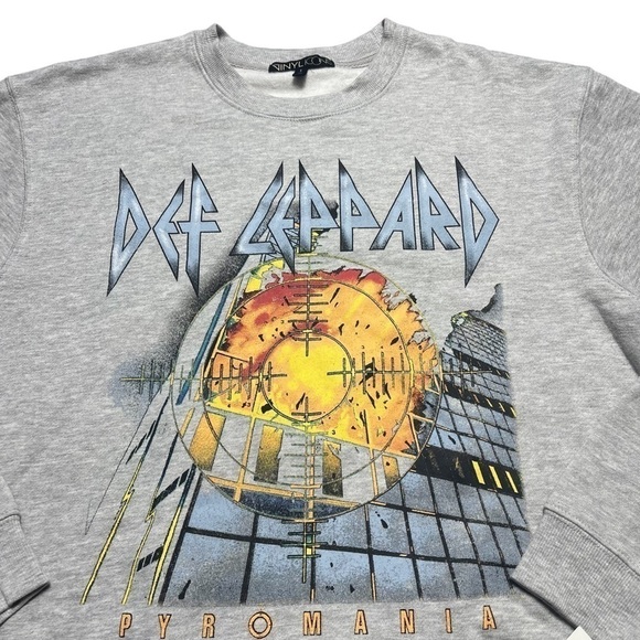 The Vinyl Icons “Def Leopard” Gray Crewneck Sweater S - Picture 3 of 9